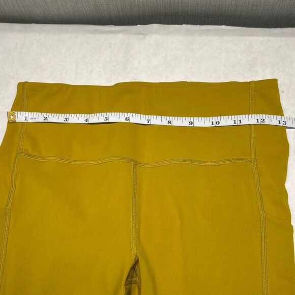 Athleta Ultimate Stash Pocket 7/8 Leggings Sz Small POCKETS Oxidized Yellow - Picture 10 of 12